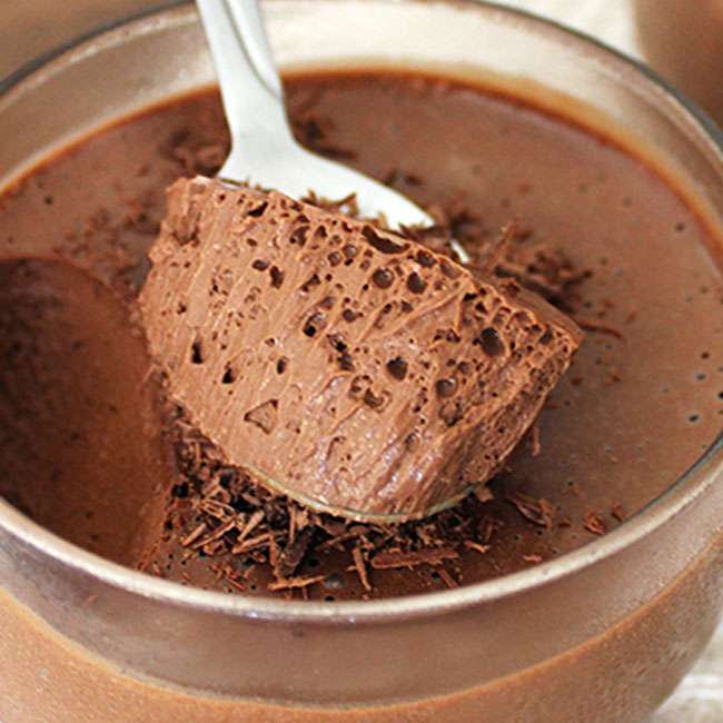 Receita de Mousse simples de Chocolate com Café