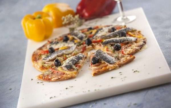 Receita de Pizza de sardinha e pimentos