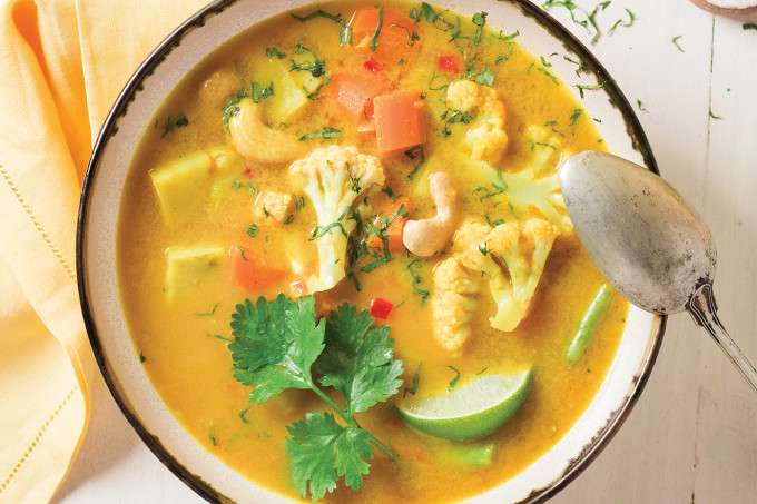 Receita de Curry de legumes para Almoço Vegano