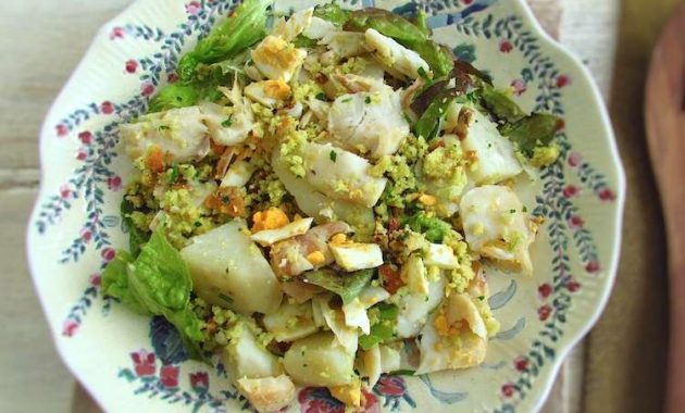 Receita de Salada de bacalhau e batatas