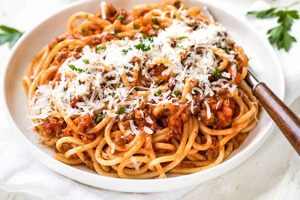 Receita de Esparguete à bolonhesa com Queijo